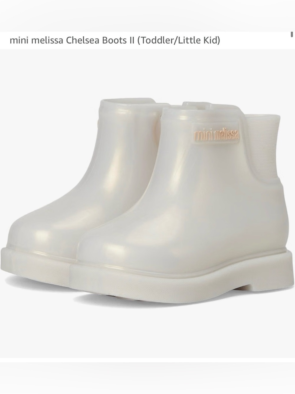 Mini Melissa Chelsea Rain Boots in Pearl